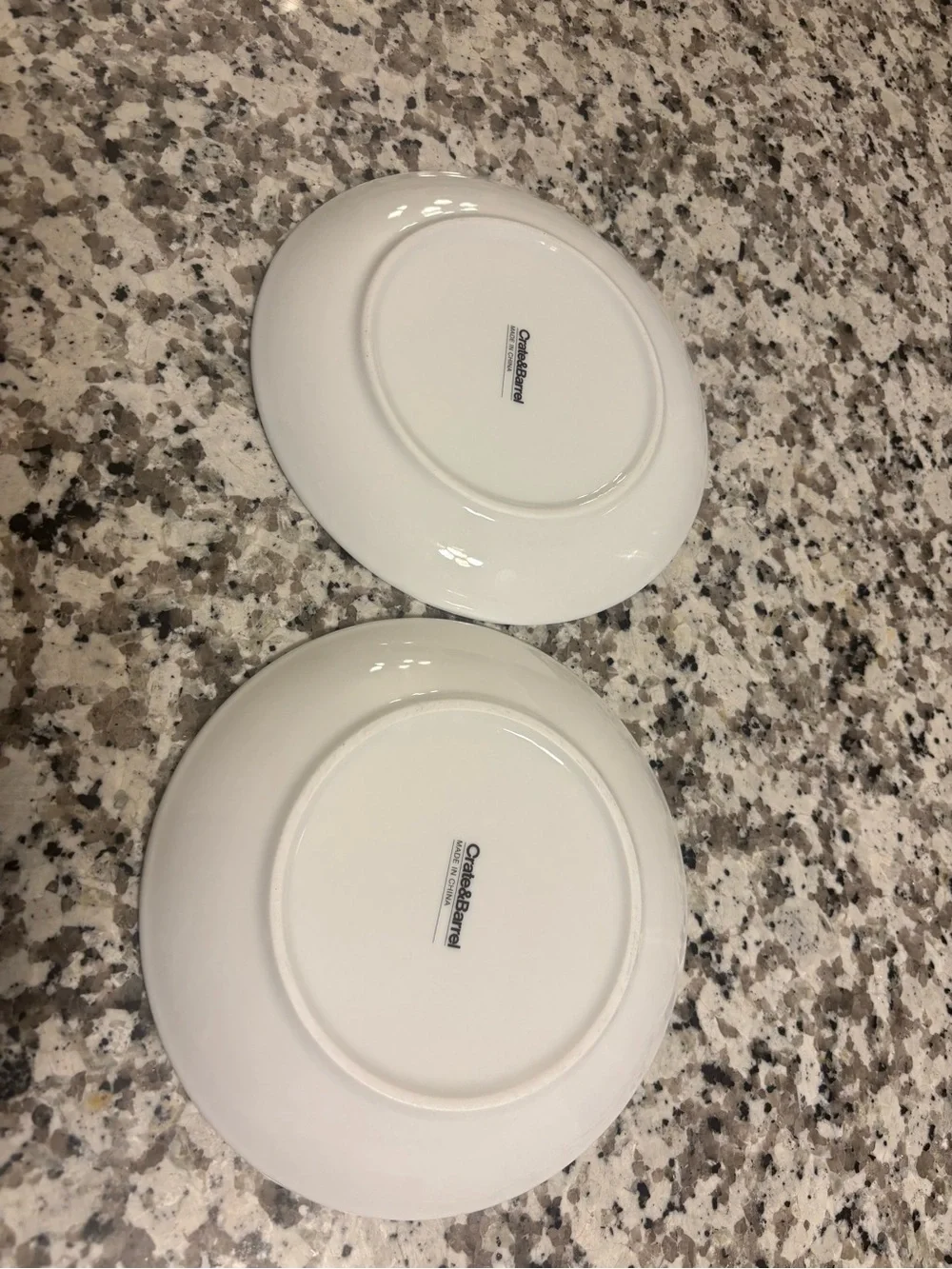 Crate&Barrel White Plates with Red Beet and Yellow Celery Designs